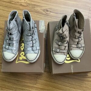 Silver, Beige  High-Top Sneakers( take two pairs!)